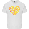 Love Word Art Heart Shape Anti-War Hippy Kids T-Shirt Childrens White