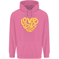 Love Word Art Heart Shape Anti-War Hippy Mens 80% Cotton Hoodie Azelea