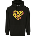 Love Word Art Heart Shape Anti-War Hippy Mens 80% Cotton Hoodie Black