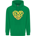 Love Word Art Heart Shape Anti-War Hippy Mens 80% Cotton Hoodie Irish Green