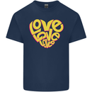 Love Word Art Heart Shape Anti-War Hippy Mens Cotton T-Shirt Tee Top Navy Blue