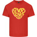 Love Word Art Heart Shape Anti-War Hippy Mens Cotton T-Shirt Tee Top Red