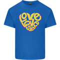 Love Word Art Heart Shape Anti-War Hippy Mens Cotton T-Shirt Tee Top Royal Blue