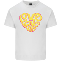 Love Word Art Heart Shape Anti-War Hippy Mens Cotton T-Shirt Tee Top White