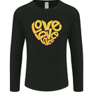 Love Word Art Heart Shape Anti-War Hippy Mens Long Sleeve T-Shirt Black