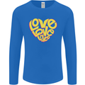 Love Word Art Heart Shape Anti-War Hippy Mens Long Sleeve T-Shirt Royal Blue