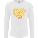 Love Word Art Heart Shape Anti-War Hippy Mens Long Sleeve T-Shirt White