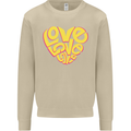 Love Word Art Heart Shape Anti-War Hippy Mens Sweatshirt Jumper Sand