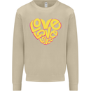 Love Word Art Heart Shape Anti-War Hippy Mens Sweatshirt Jumper Sand