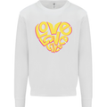 Love Word Art Heart Shape Anti-War Hippy Mens Sweatshirt Jumper White