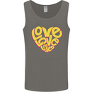 Love Word Art Heart Shape Anti-War Hippy Mens Vest Tank Top Charcoal