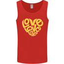 Love Word Art Heart Shape Anti-War Hippy Mens Vest Tank Top Red