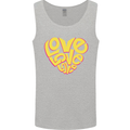 Love Word Art Heart Shape Anti-War Hippy Mens Vest Tank Top Sports Grey