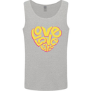 Love Word Art Heart Shape Anti-War Hippy Mens Vest Tank Top Sports Grey