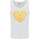 Love Word Art Heart Shape Anti-War Hippy Mens Vest Tank Top White