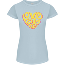 Love Word Art Heart Shape Anti-War Hippy Womens Petite Cut T-Shirt Light Blue