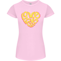 Love Word Art Heart Shape Anti-War Hippy Womens Petite Cut T-Shirt Light Pink