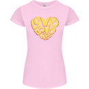 Love Word Art Heart Shape Anti-War Hippy Womens Petite Cut T-Shirt Light Pink