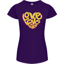 Love Word Art Heart Shape Anti-War Hippy Womens Petite Cut T-Shirt Purple