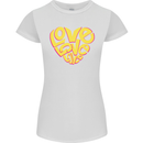 Love Word Art Heart Shape Anti-War Hippy Womens Petite Cut T-Shirt White