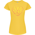 Love Word Art Heart Shape Anti-War Hippy Womens Petite Cut T-Shirt Yellow
