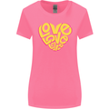 Love Word Art Heart Shape Anti-War Hippy Womens Wider Cut T-Shirt Azalea