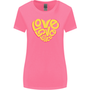 Love Word Art Heart Shape Anti-War Hippy Womens Wider Cut T-Shirt Azalea