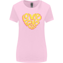 Love Word Art Heart Shape Anti-War Hippy Womens Wider Cut T-Shirt Light Pink