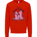 Love is Being a Mom Funny Horse Kids Sweatshirt Jumper Bright Red