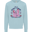 Love is Being a Mom Funny Horse Kids Sweatshirt Jumper Light Blue