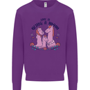 Love is Being a Mom Funny Horse Kids Sweatshirt Jumper Purple