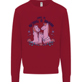 Love is Being a Mom Funny Horse Kids Sweatshirt Jumper Red