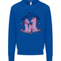 Love is Being a Mom Funny Horse Kids Sweatshirt Jumper Royal Blue