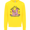 Love is Being a Mom Funny Horse Kids Sweatshirt Jumper Yellow