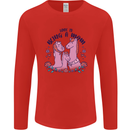 Love is Being a Mom Funny Horse Mens Long Sleeve T-Shirt Red