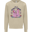 Love is Being a Mom Funny Horse Mens Sweatshirt Jumper Sand