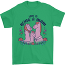 Love is Being a Mom Funny Horse Mens T-Shirt 100% Cotton Irish Green