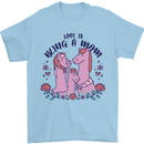 Love is Being a Mom Funny Horse Mens T-Shirt 100% Cotton Light Blue
