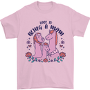 Love is Being a Mom Funny Horse Mens T-Shirt 100% Cotton Light Pink