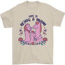 Love is Being a Mom Funny Horse Mens T-Shirt 100% Cotton Sand