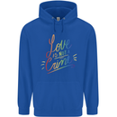 Love is Not a Crime LGBT Gay Awareness Childrens Kids Hoodie Royal Blue