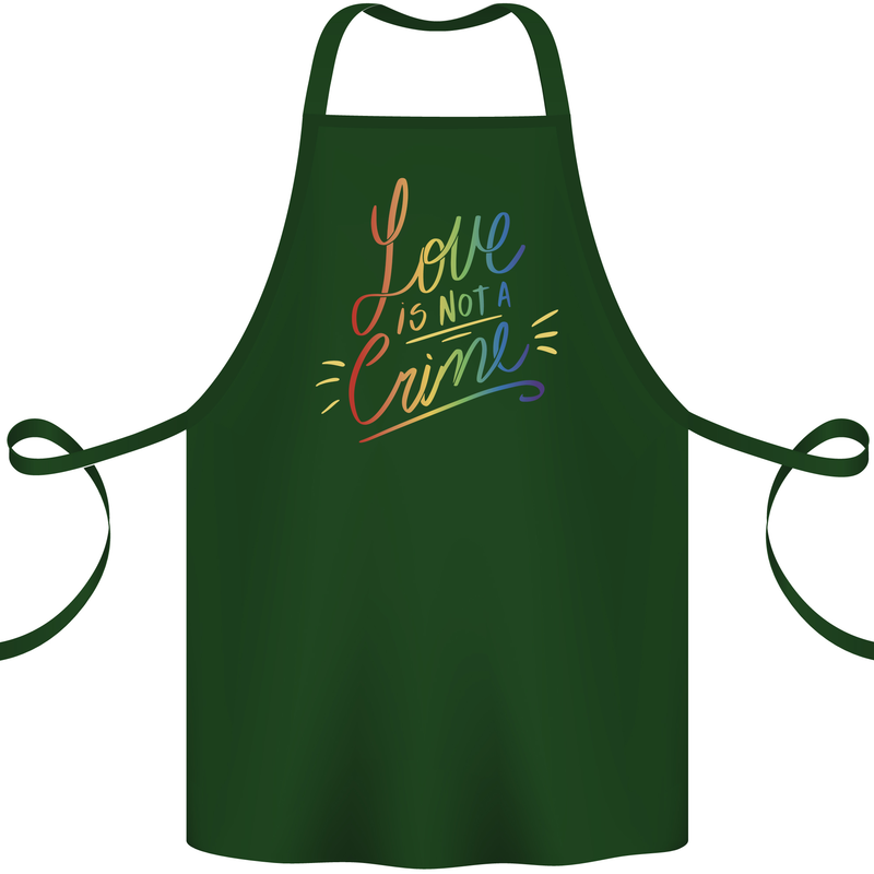 Love is Not a Crime LGBT Gay Awareness Cotton Apron 100% Organic Forest Green