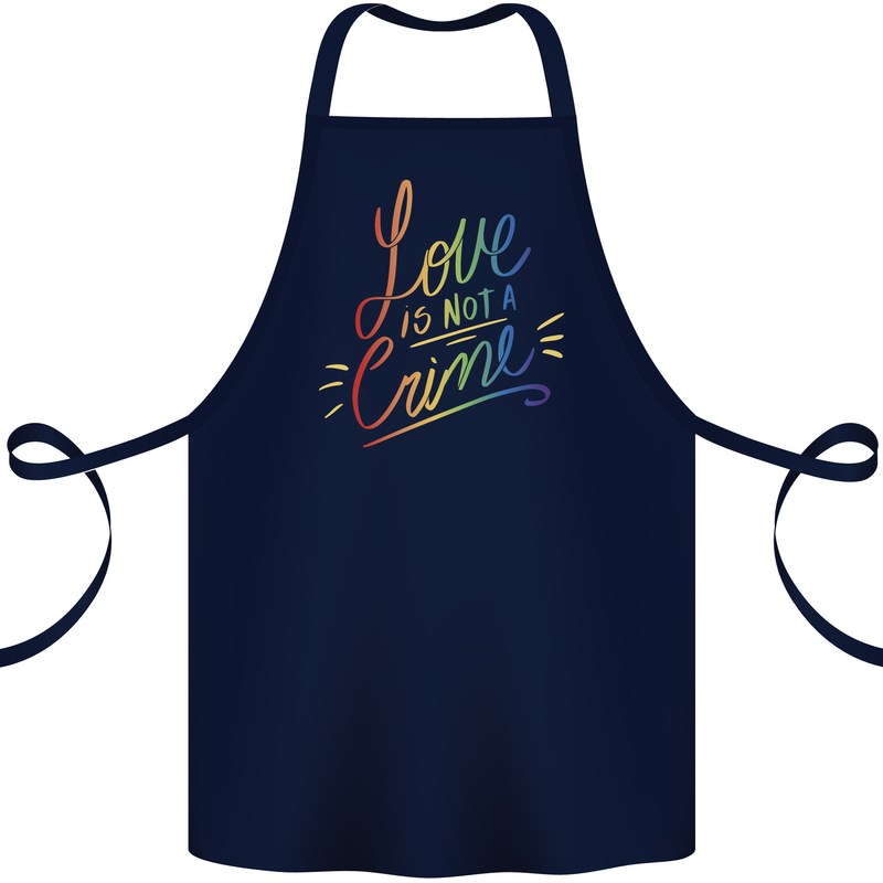 Love is Not a Crime LGBT Gay Awareness Cotton Apron 100% Organic Navy Blue