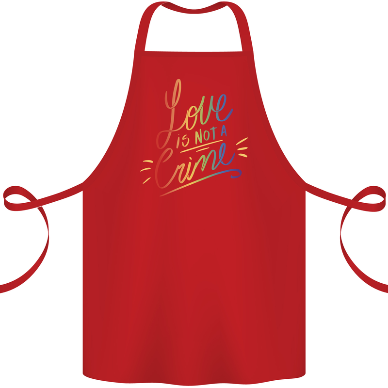 Love is Not a Crime LGBT Gay Awareness Cotton Apron 100% Organic Red