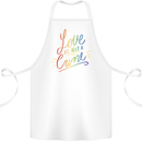 Love is Not a Crime LGBT Gay Awareness Cotton Apron 100% Organic White
