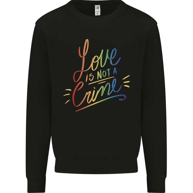 Love is Not a Crime LGBT Gay Awareness Kids Sweatshirt Jumper Black