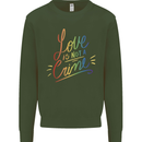 Love is Not a Crime LGBT Gay Awareness Kids Sweatshirt Jumper Forest Green