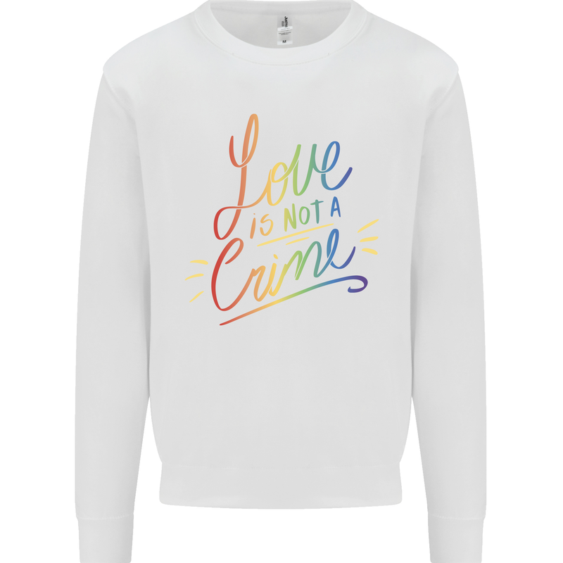 Love is Not a Crime LGBT Gay Awareness Kids Sweatshirt Jumper White