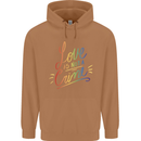 Love is Not a Crime LGBT Gay Awareness Mens 80% Cotton Hoodie Caramel Latte