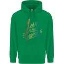 Love is Not a Crime LGBT Gay Awareness Mens 80% Cotton Hoodie Irish Green